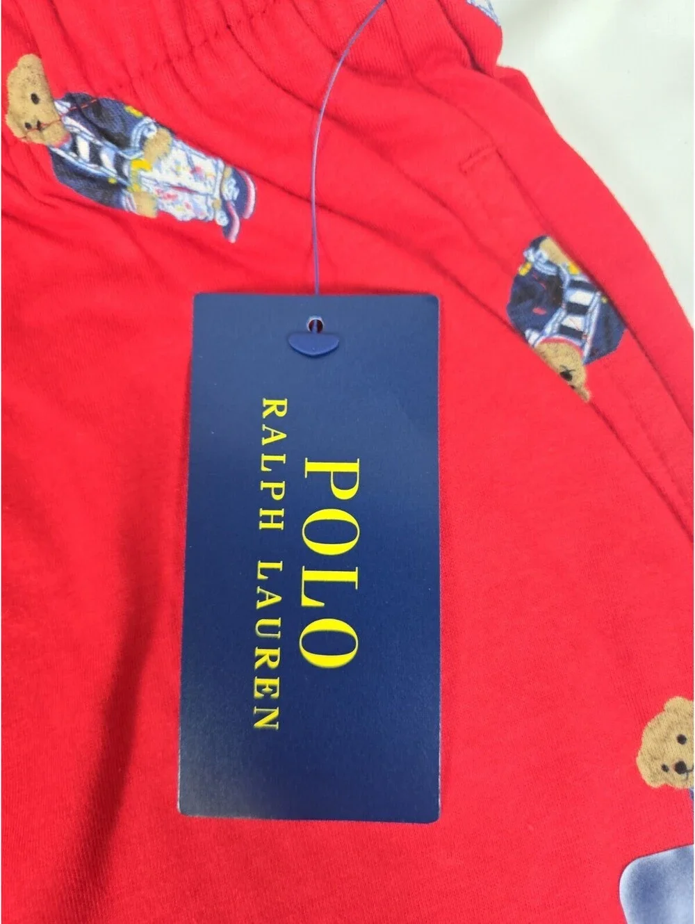 Polo Ralph Lauren Men's Red Polo Bear Graphic Jersey Sleep Shorts Large